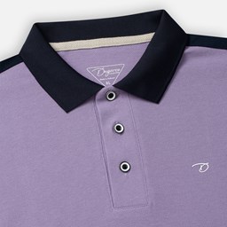 233PLS21055-T-30-TÍM CÀ-XL-1 Ảnh của Áo polo nam Dugarco phối vai viền tay - 233PLS21055